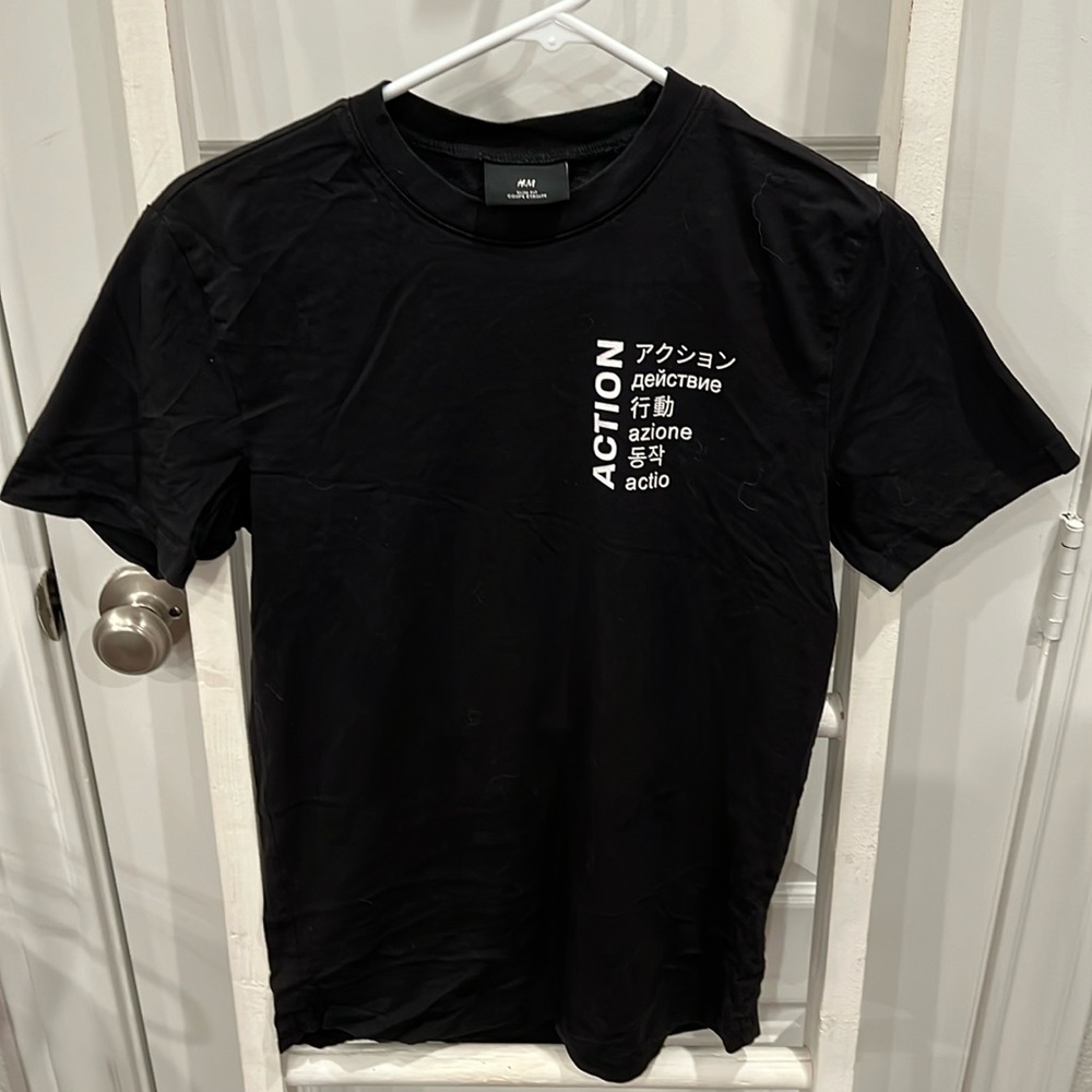 Black Youth Sz XS (Extra Small) Short Sleeved Graphic T-Shirt by H&M